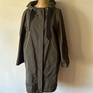 Brunello Cucinelli IT 42 US 6 zip front jacket hooded with cinch tie grey black